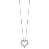 14k White Gold 1 1/2 carat Lab Grown Diamond VS/SI+ G+ Complete 18 inch Heart Pendant Necklace